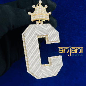 Iced Out Customized " C " Pendant Custom VVS1 Moissanite Diamond Silver /Customized Jewelry /Hip Hop pendant/Pass Tester