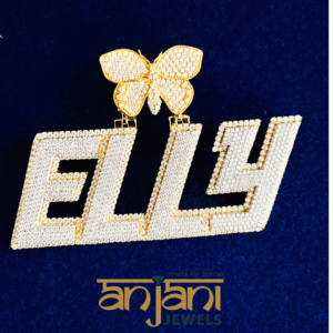 IcedOut Customized Vvs1 Moissanite Stones  " ELLY PENDANT " 925 Sterling Silver/Pass Tester Moissanite Stones