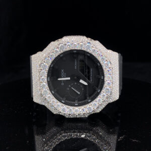 Icedout Vvs1 Moissanite Watch/Silvber with Moissanite Bezal/Pass Tester Moissanite/Luxury Watches /Vvs Watch