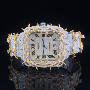 Icedout Vvs1 Moissanite Watch/Silver with Moissanite /Pass Tester Moissanite/Luxury Watches /Vvs Watch