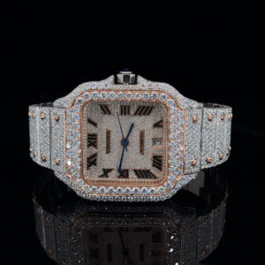 Icedout Vvs1 Moissanite Watch/Silver with Moissanite /Pass Tester Moissanite/Luxury Watches /Vvs Watch