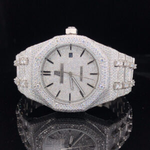 Icedout Vvs1 Moissanite Watch/Silver with Moissanite /Pass Tester Moissanite/Luxury Watches /Vvs Watch