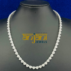 Iced Out Heart Chain Necklace, VVS Moissanite, 925 Sterling Silver