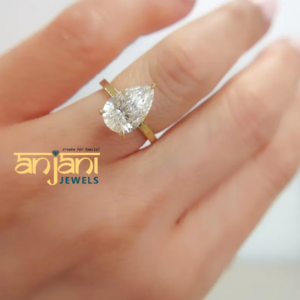 3Ct Pear Shape Lab Grown Diamond Engagement Ring /Gift For Her