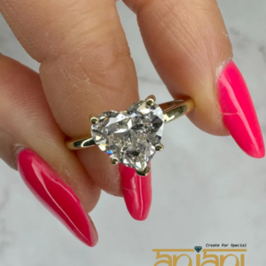2 Ct Heart Shape Lab Grown Diamond Engagement Ring VVS Clarity Solitaire