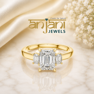 Radiant Cut Lab Grown Diamond Engagement Ring, 14K Gold Solitaire Dainty Band