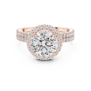 Handcrafted Round Cut Moissanite Engagement Ring White Gold Vintage-Inspired with Diamond Accents Ideal for Weddings Anniversaries Proposals