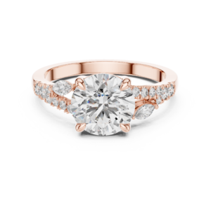 Handcrafted Round Cut Moissanite Engagement Ring White Gold Vintage-Inspired with Diamond Accents Ideal for Weddings Anniversaries Proposals